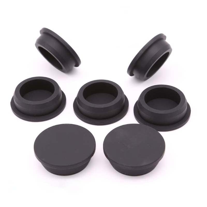 Silicone Rubber Snap-on Grommet Hole Plugs, Bore 6.8mm-201.5mm Black Round Silicone Rubber Seal Hole Plugs Blanking End Caps Seal T Type Stopper Crafts Hobby DIY-A 7.8mm,Black(27mm)