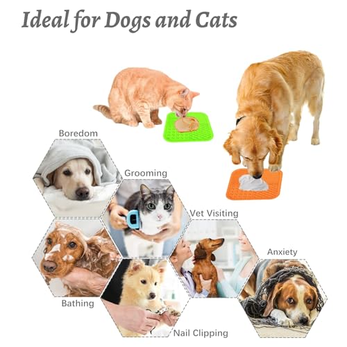 MateeyLife 3 peças de tapete grande para lamber cães e gatos, tapetes de lamber com ventosas para al