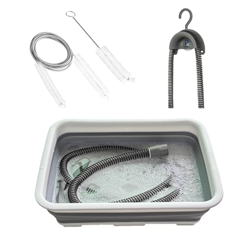 CPAP Cleaning Kit for Hose and Mask Cpap Machine Supplies Cleaner Includes Tube and Mask Cleaning Brush Foldable Wash Tub Hose Drying Hanger - Compatible with 22mm and 15mm Tubing