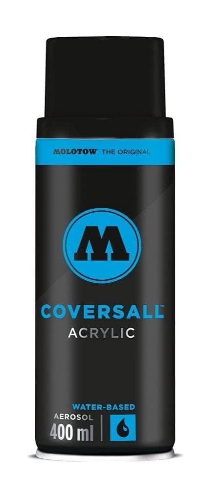 Molotow Coversall Acrylic Water Based Spray Paint Can, 400ml, Colour: TOAST Signal Black