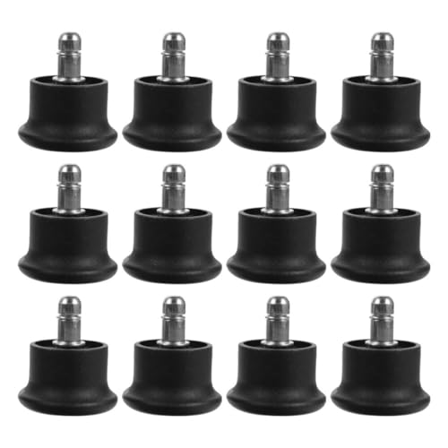 Niveleurs de chaise fixes en ABS et métal noir pour pieds de meubles de maison, lot de 12 pcs