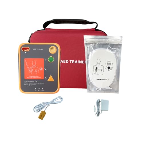 Mini AED Trainer CPR Training Simulator Demo Device with Teaching Voice Prompts for CPR Classes in Workplace Schools - Includes Training Pads & Carry Case Training and Educational Purpose Only
