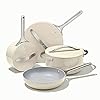 Caraway Nonstick Ceramic Cookware Set (12 Piece) Pots, Pans, Lids and Kitchen Storage - Non Toxic, PTFE & PFOA Free - Oven Safe & Compatible with All Stovetops (Gas, Electric & Induction) - Cream Caraway Nonstick Ceramic Cookware Set (12 Piece) Pots, Pans, Lids and Kitchen Storage - Non Toxic, PTFE & PFOA Free - Oven Safe & Compatible with All Stovetops (Gas, Electric & Induction) - Cream