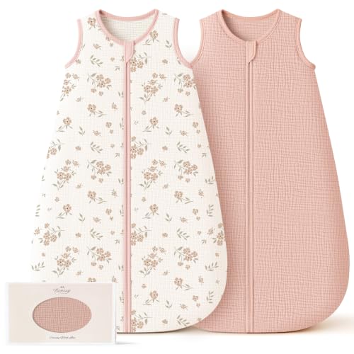 Image of Konssy Muslin Baby Sleep Sack 0-6 Months, 0.8 TOG Baby Wearable Blanket