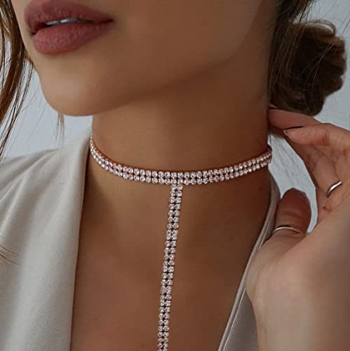 I girocolli sexy con strass da donna sono molto facili da indossare, non facili da sbiadire, adatti a tutti gli stili dei tuoi vestiti, rendendoti più brillante tra la folla.