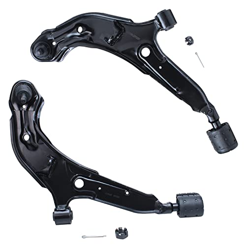 Image of Detroit Axle - 8pc Front End Suspension Kit for 1998-2001 Nissan Altima 1999 2000, 2 Lower Control Arms w /Ball Joints, 2 Sway Bar End Links, 4 Inner Outer Tie Rods Replacement