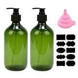 2 Pcs Dispensador Jabon Baño, 500 ML Dispensador Jabon Cocina con Bomba, Botes...