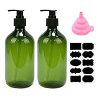 Set van 4 kunststof zeepdispensers, 500 ml, fles met etiketten