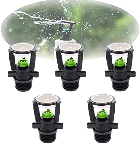 YSBS Micro Drip Irrigation, 1/2" External Thread Rotating Sprinklers Mini Wobbler Irrigation Water Spray Sprinkler Farm 360 Degree Rotary Watering Nozzles.(5 pcs)