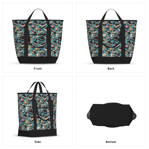 Sac isotherme réutilisable imprimé gâteau framboise pour des courses éco-responsables