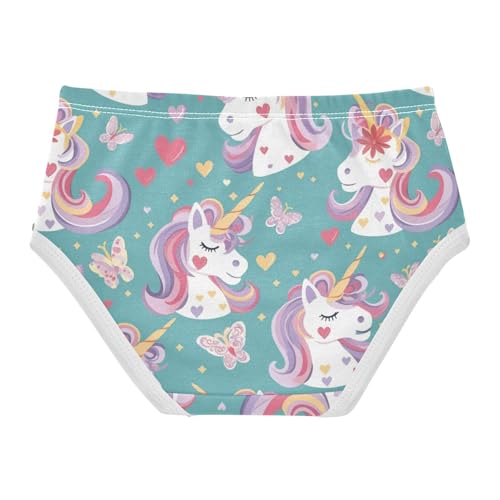 Wusikd Cute Unicorn Face Girls' Underwear Cotton Butterflies Girls Briefs Soft Toddler Underwear 2T2
