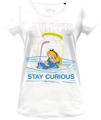 Disney Wodalwots044 Camiseta, Blanco, XL para Mujer