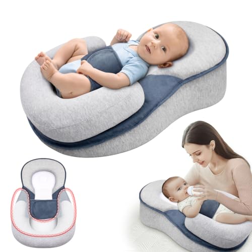 iuscacey Coussin de Soutien pour bébé, Coussin d'allaitement Anti-Reflux, biberon, Position sur Le Ventre, Grande Taille (65 x 30 x 40 cm)