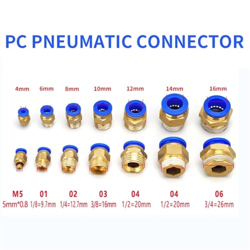 Accesorios for manguera conectores rápidos neumáticos PC4-02 de 4mm a 12mm para aire 4