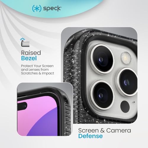 Image of Speck CandyShell Grip Case - iPhone 16 Pro Max Case for Women and Men - Slim MagSafe - White /Black