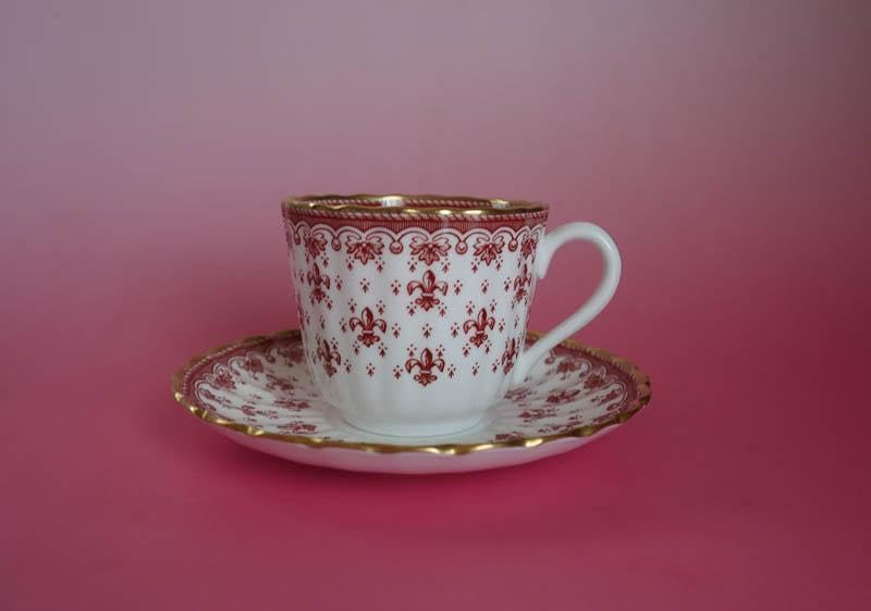 スポード フルールド リス レッドゴールド カップ&amp;ソーサー 英国製 2406