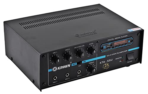 KEKROWN 55W PA Amplifier with Bluetooth, USB Player, FM, 3 Mic Input and Aux