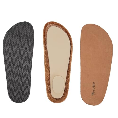 Torotto Mens Slides with Cork Footbed Open Toe Adjustable Webbing Flat Sandals for Walking | Beach | Indoor2