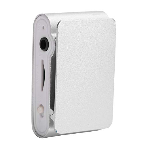 Image of Techking Mp3 Player, Portable Mini MP3 Music Player with Headphone and USB Cable, Back Clip Lossless Sound Music Player for Kids Adults, Support up to 32GB (Silver) Memory Card not included