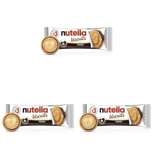 Image of Nutella Biscuits Filled with Hazelnut Spread with Cocoa • T3, 1.46 oz ℮ 41.4 g (Pack of 3)