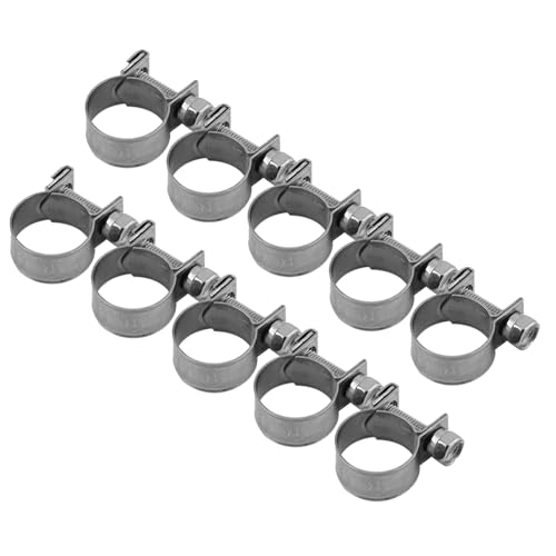 Jubilee Clips Stainless Steel Hose Clamps Set, 13-20mm, 10 Pieces, 304 Grade
