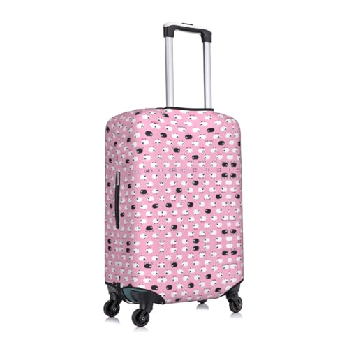 White Sheep On Pink Background Print Luggage Suitcase Cover Protector Luggage Washable Covers With Concealed Zipper3