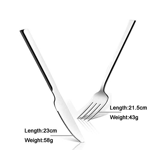 QUCHER 12-delige 18/8 tafelmesbestekset voor huishoudelijk roestvrijstalen tafelmessen voor thuiskeuken en restaurant (12 stuks) - Image 5