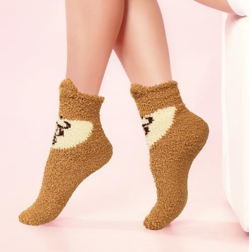 Image of Benefeet Sox Cute Fuzzy Socks for Women Girls - Fluffy Cozy Warm Winter Funny Animal Slipper Plush Sleeping Socks
