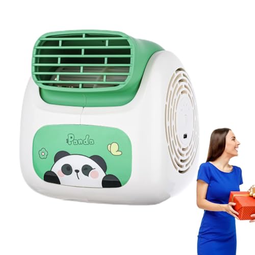 Wezalget Aire acondicionado – Ventilador en de panda para dormitorio y coche, aire acondicionado para habitación pequeña, aire acondicionado personal para dormitorio, diseño sin aspas, ajustable