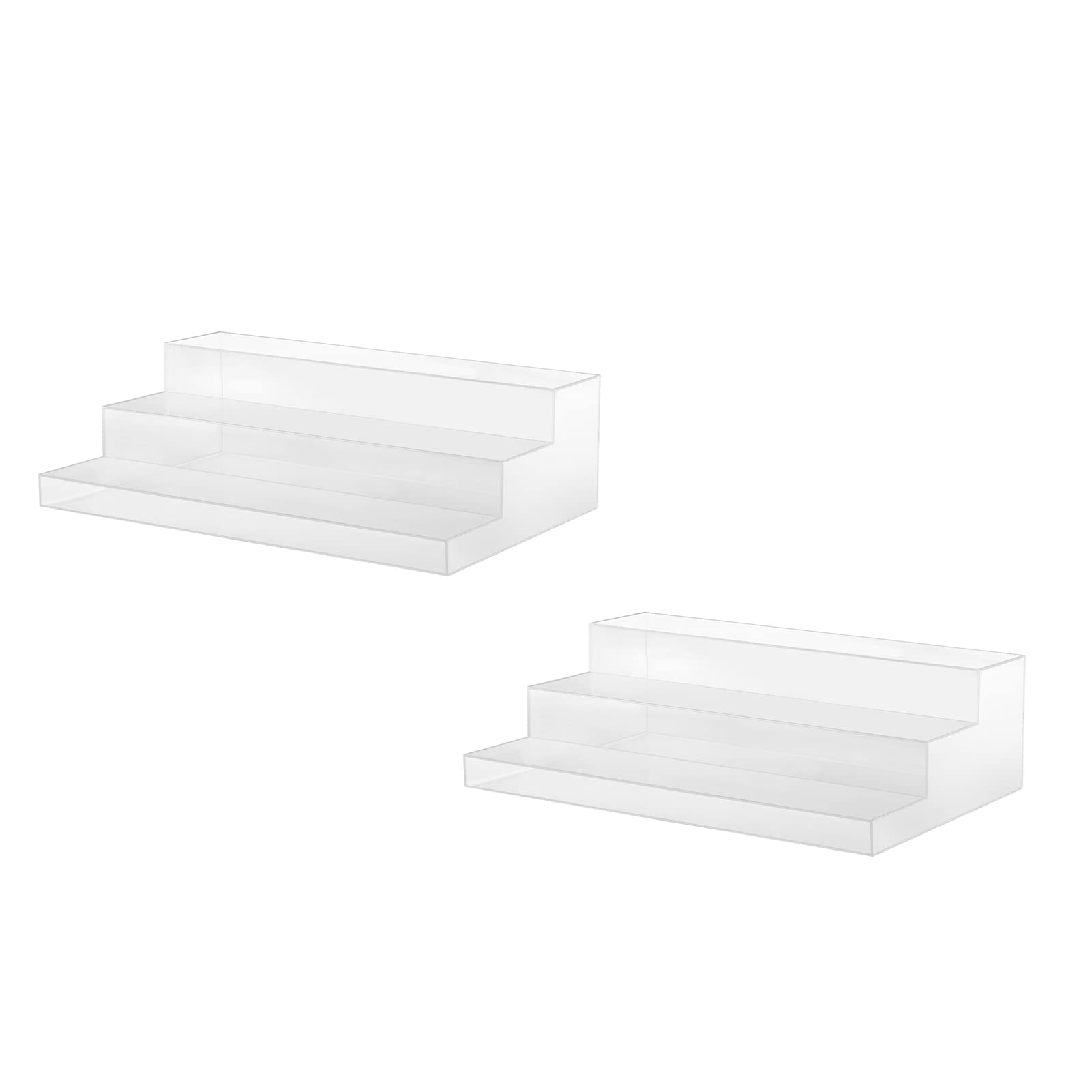 CiaoHER Large Acrylic Wine Liquor Bottle Rack 3 Tier Clear Countertop ...