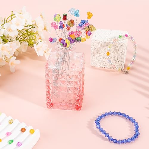 XSEINO 3760 Pieces 6mm Crystal Beads for Jewelry Making, 47 Colors Crystal Acrylic Beads for Bracelets Jewelry Making and DIY Crafts