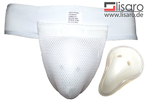 'Cooldry – Coquilla para Hombre Talla S M L XL XXL tiefschützer Hombres señor Unas Protección testículo homologado suspensorio Malla Microsoft, Weiß