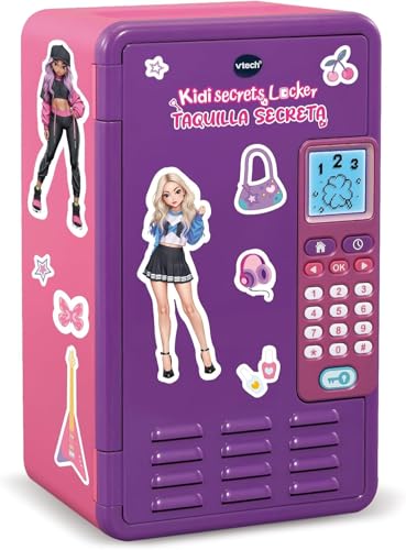 VTech - KidiSecrets Locker Taquilla Secreta, Nuevos Accesorios, Caja Fuerte con código Secreto, Personalizable, Pantalla LCD, Música, Juguetes Electrónicos niños +6 años, Color Morado, Versión ESP