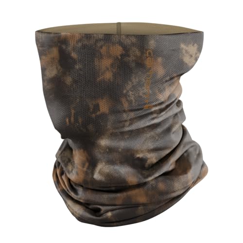 Image of Carhartt Force Lightweight Neck Gaiter, Watercolor Camo Print-Brown /Dark Brown, One Size