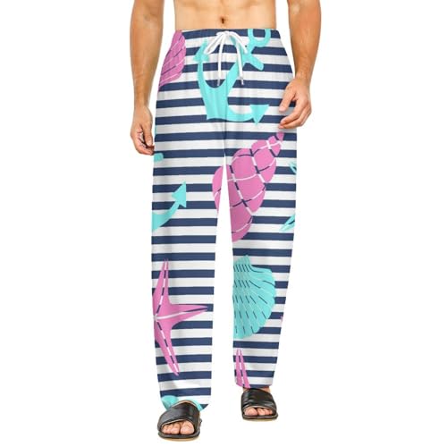 Bas de pyjama femme long coquille d'étoile de mer avec poches S