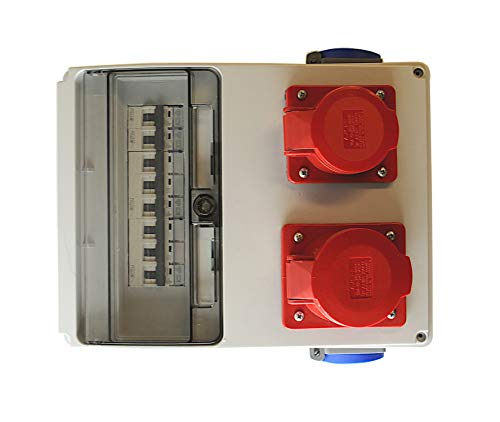 AW-TOOLS - Distribuidor de corriente de construcción (2 x 230 V/16 A, 1 x CEE 16 A/400 V + 1 x CEE 32 A/400 V, totalmente cableado) Cover