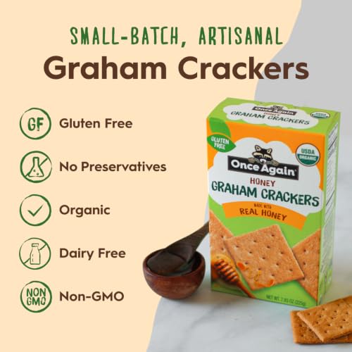 Once Again Honey Graham Crackers, Gluten Free Graham Crackers, 7.93 oz | Real Organic Honey, Small Batch Organic Snacks, Non-GMO, GF Graham Cracker Snacks - image 3