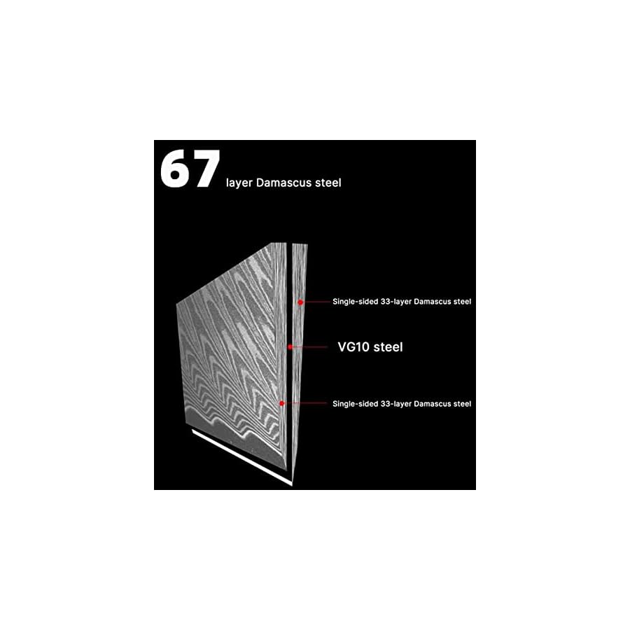 Kitchen Knife Sets, 9PCS Kitchen Knife Set High Carbon Japanese VG10 Damascus Steel Chef Knife Resin Handle Kitchen Knife Santoku Knife Bread Knife, MAYiT2855