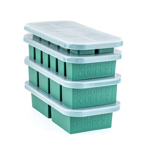 Image of Souper Cubes Silicone Freezer Molds Gift Set, Kale | 2 Tbsp, 1 /2 Cup, 1 Cup and 2 Cup Silicone Molds for Food Set, Perfect for Freezing Soup, Grains, Proteins, Herbs and More