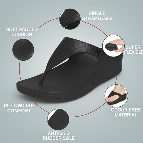 Image of ORTHO JOY EVA Slipper For Women || Waterproof & Everyday Flip Flops for Ladies || Slippers with Cushion Foot Bed || Anti-slip sole || Sweat free