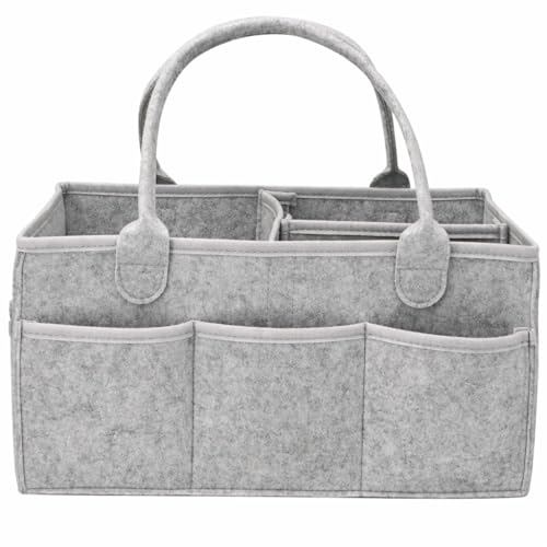 Organizador para fraldas de bebê, suporte para fraldas com vários compartimentos e bolsos externos, organizador multifuncional portátil para armazenamento de lenços perfeito para mães e bebês