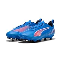 PUMA Unisex Kids Ultra 6 Play Fg/Ag Jr Soccer Shoe, Ultra Blue Puma White Glowing Red, 3 UK