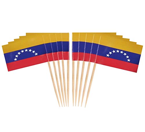 Cyps 100 pcs venezuela flag venezuelans toothpick flags