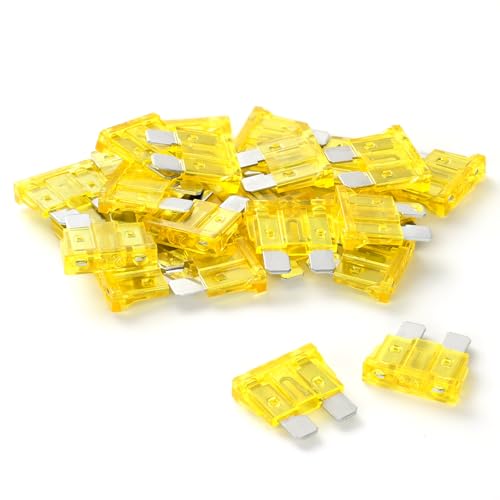 (25Pcs) 20 Amp Standard Car Fuses 20A Automotive Fuse(ATO/ATC) Blade Fuse for Car/RV/Truck/SUV/Motorcycle/Boat