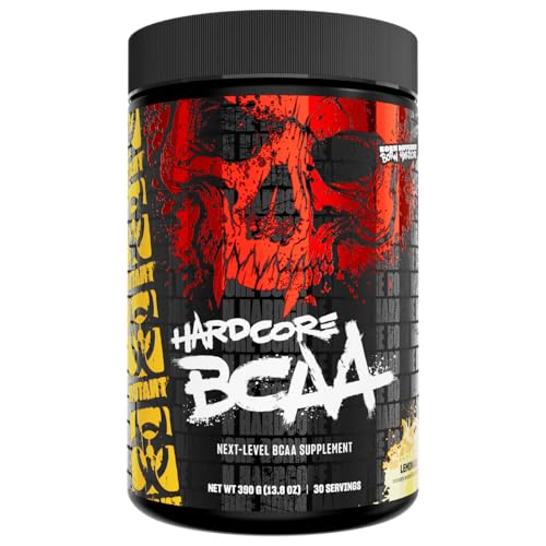 MUTANT Hardcore BCAA – Vor, während oder nach dem Training – BCAA Next Level Supplement mit verzweigtkettigen Aminosäuren – Flüssigkeitszufuhr + Regeneration – 30 Portionen (Limonade)