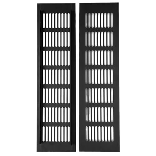 Grille de ventilation noire 80x350mm en alliage d'aluminium