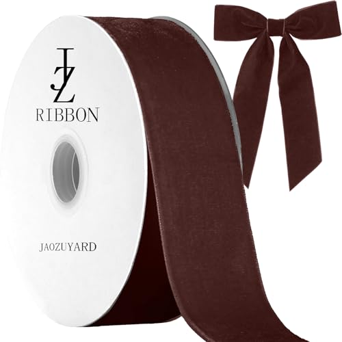 JaoZuyard Brown Velvet Ribbon 1-1/2 inch X 10 Yards
