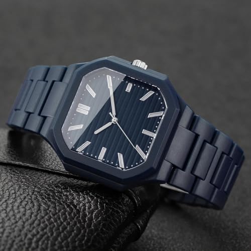 Image of Shocknshop Minimalist Creative Square Analog Casual Plastic Chain Strap Wrist Watch for Men Boys -WCH382