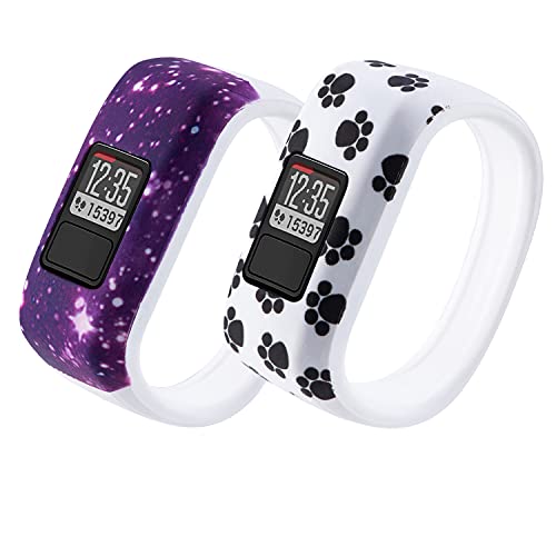 Vozehui Compatible with Garmin Vivofit 3/Vivofit JR/Vivofit JR 2 Bands , Colorful Soft Silicone Replacement Sport Wristbands for Kids Boys Girls Men Women, Small Large