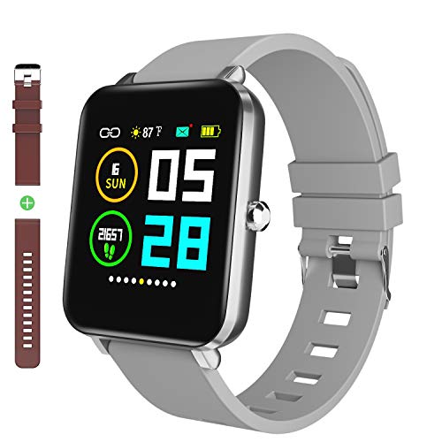 Zagzog Men Women Square Multifunction Smart Watch, Compatible for Android iOS Phones, 1.54"